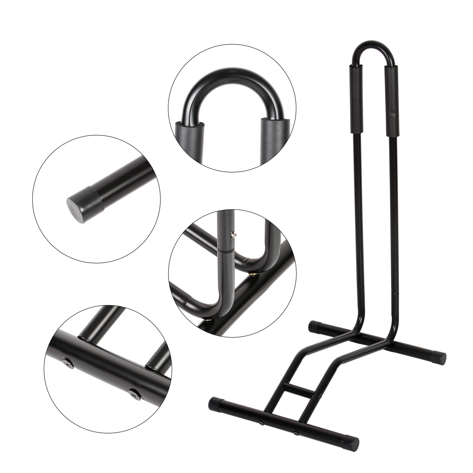 RASENFREUND Bicycle Stand Easy Display Stand Black up to 6 cm Storage Stand up to 28 Inch Bicycle Size - Anti Slip Feet - Stand for Bicycles / E-Bike / Maintenance Stand