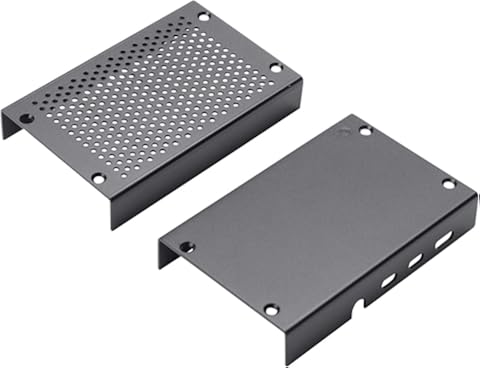 ACAMPTAR Caja de ProteccióN de Carcasa MetáLica Caja de Carcasa de AleacióN de Aluminio para Raspberry Pi 4 (Negro)