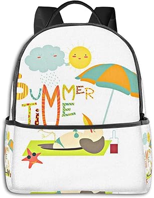Amazon リュックサック バックパック 傘の下で日光浴面白いカモメ 可愛い 軽量 防水 小学生 通学 遠足 キッズ リュック 幼児 子供用 保育園バッグ 幼稚園 女の子 男の子 リュックサック