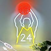 KeyDoors Basketball Neon Sign - Dimmable LED Neon Light for Gaming Room & Birthday Party, Perfect Wall Decor for Home Bar, Christmas & Basketball Fan Gift