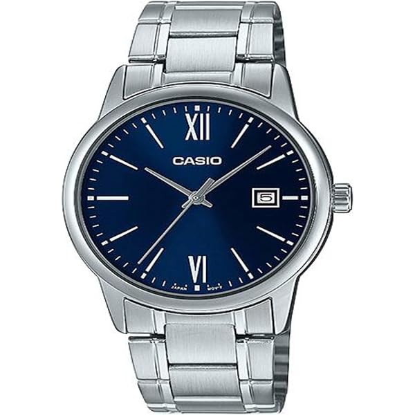 Casio MTP-V005D-2B5 Men's Watch In Silver Chain & Blue Dial
