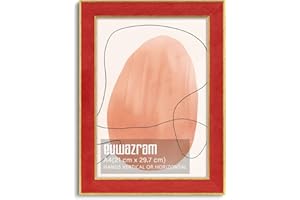 euwazram Suede A4 Frame - Single Frame, Elegant Red 8.27x11.69 inch Picture Frame, A4 Poster Frame for Artwork, Puzzles, Photos, Movie Posters, and Wall Display