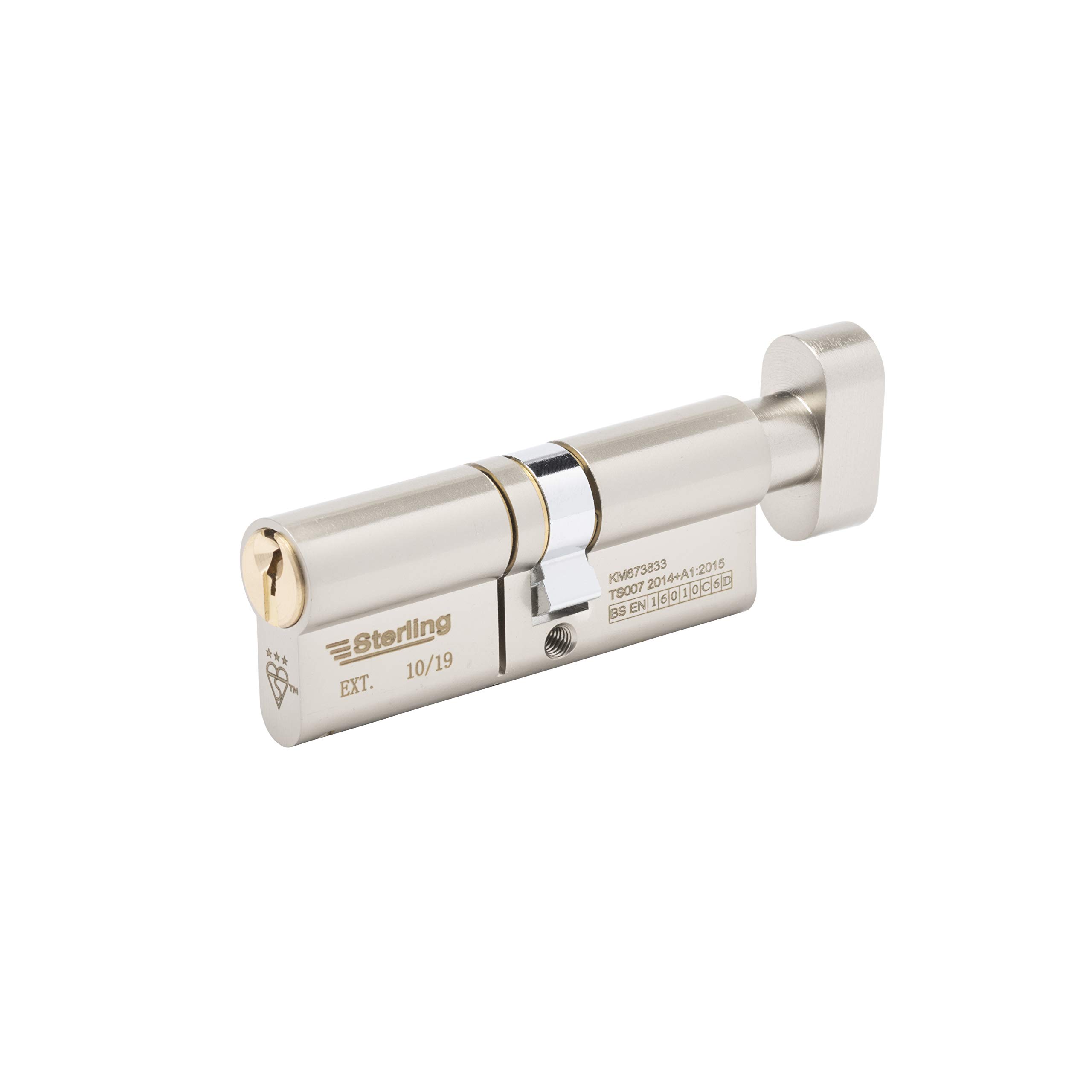 Dual Finish Brass & Satin Nickel ETD4060 Int Ext TS007 3 Star Police Approved Secured by Design Thumbturn Euro Door Cylinder, 40mm Internal 60mm External (100mm Total)