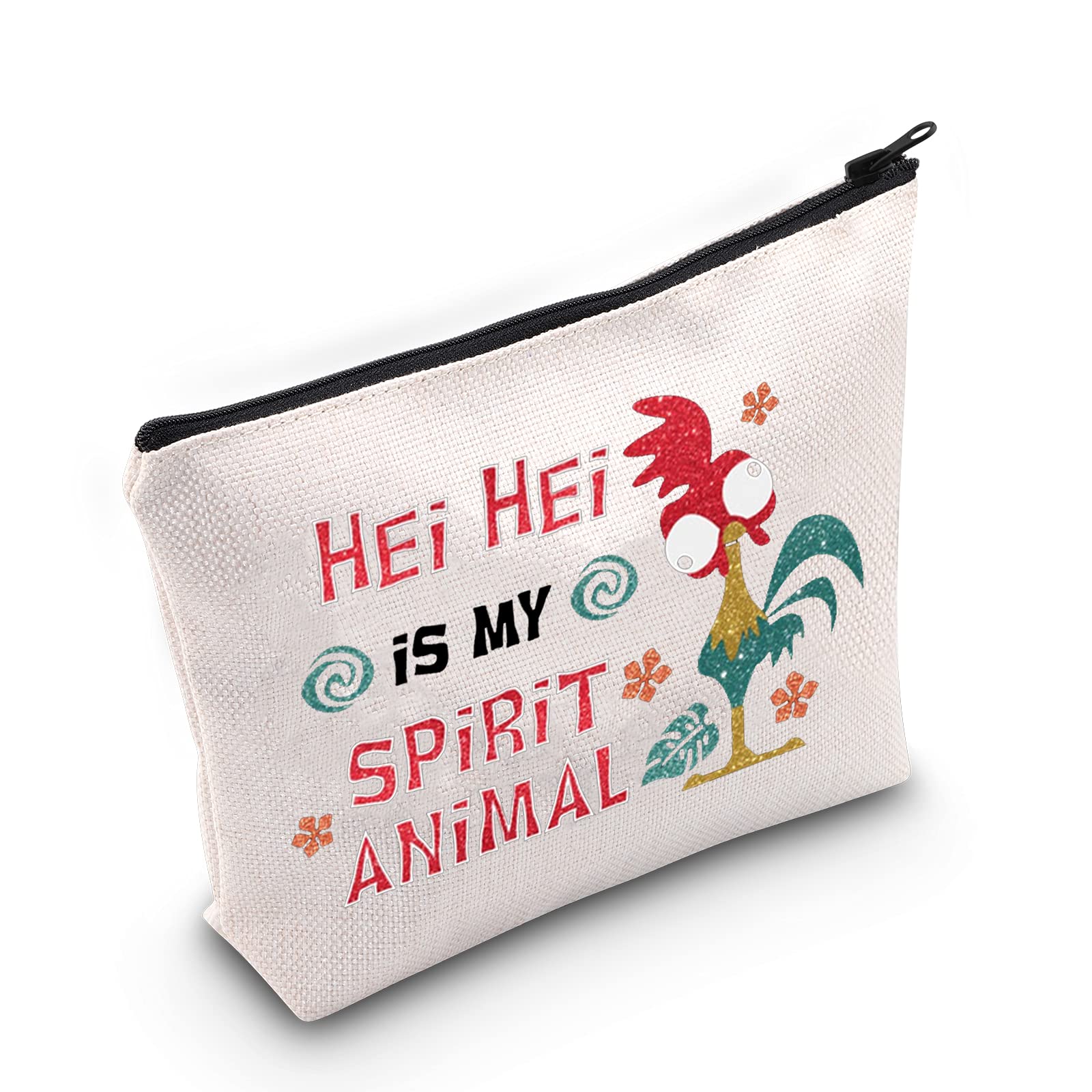 LEVLO Hei Chicken Cosmetic Make Up Bag Chicken Lover Gift Hei Is My Spirit Animal Makeup Zipper Pouch Bag, Hei Hei Spirit Animal, Make Up Bag