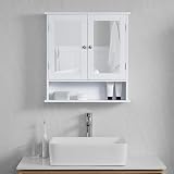 Bath Vida Priano 2 Door Mirrored Wall Cabinet White MDF 58x56x13 cm view 3