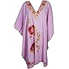 Mogul Interior Womens Boho Indie Kaftan Dress Embellished Kimono Caftan OneSize Pink