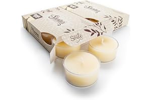 SHORTIE'S CANDLE COMPANY Vanilla Bean Premium Tealight Candles Multi Pack - 12 Beige Highly Scented Tea Lights - Beautiful Candlelight - Made in The USA - Bakery & Food Collection