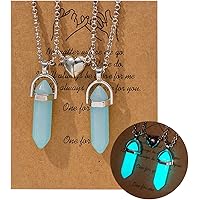 Friendship Necklace Gifts for Women BFF Necklace for 2/3 Best Friend Necklace Healing Crystal Necklace Butterfly Heart Pendan