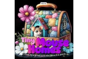 Tiny Mouse Homes Coloring Book: A Whimsical Grayscale Coloring Book for Adults Featuring Adorable Mice Living in Acorns, Teapots, and Forest Hideouts on a Black Background
