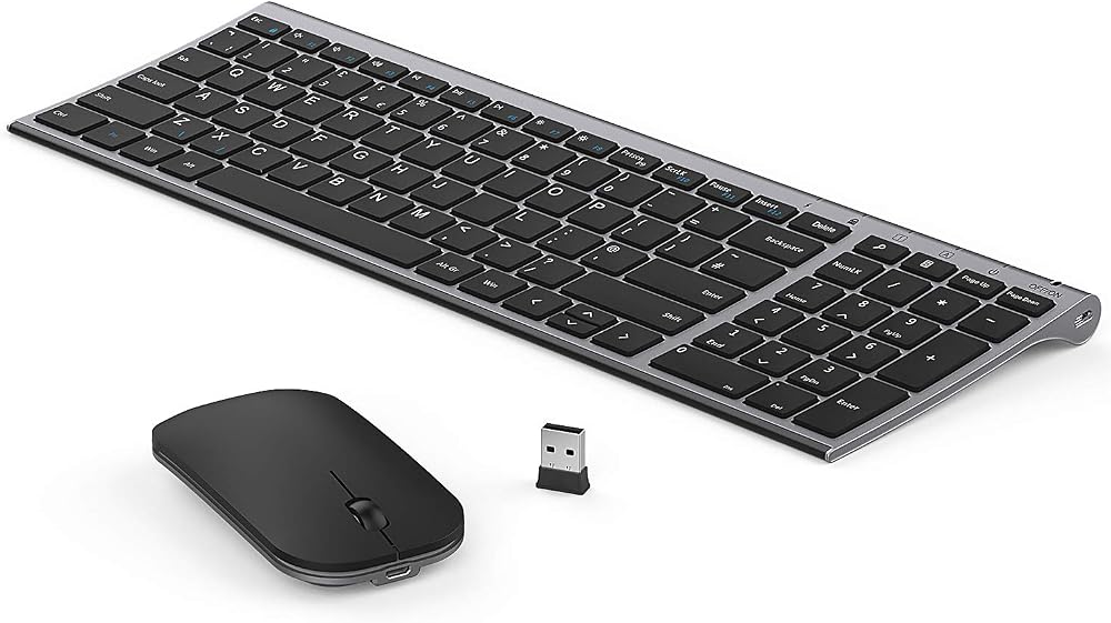 Seenda WGJP-031B Wireless Keyboard Mouse Set Ultra-Thin Aluminum Black Space