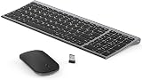 Seenda WGJP-031B Wireless Keyboard Mouse Set Ultra-Thin Aluminum Black Space
