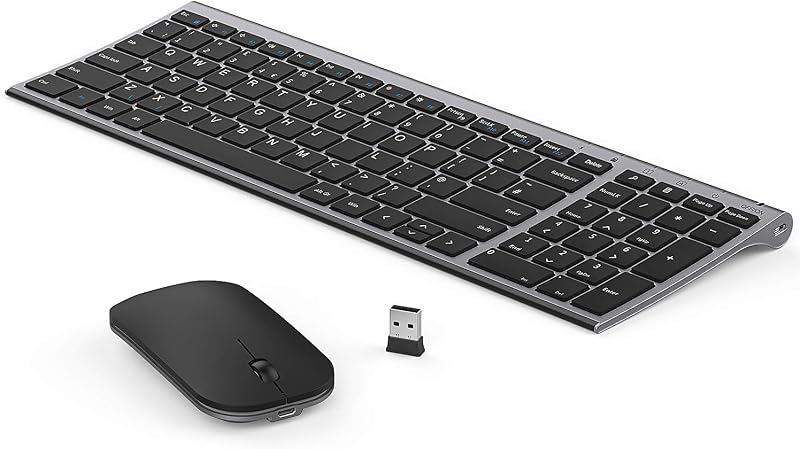 Seenda WGJP-031B Wireless Keyboard Mouse Set Ultra-Thin Aluminum Black Space