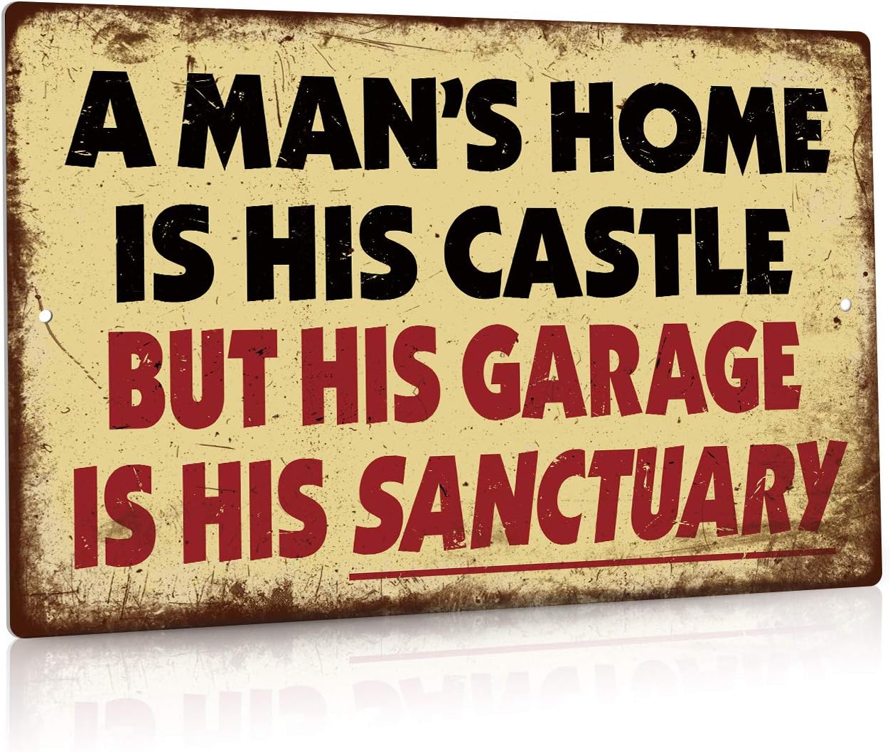 Putuo Decor Metal Tin Sign Garage Man Cave Wall Decor A Man's Home is His Castle But His Garage is His Sanctuary 12