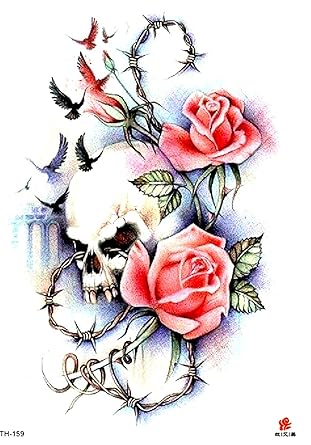How To Draw A Skull And Roses Tattoo Step 6 Drawings