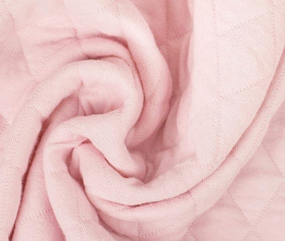0,5m Steppstoff Rauten groß - rosa - wattiert extra dick