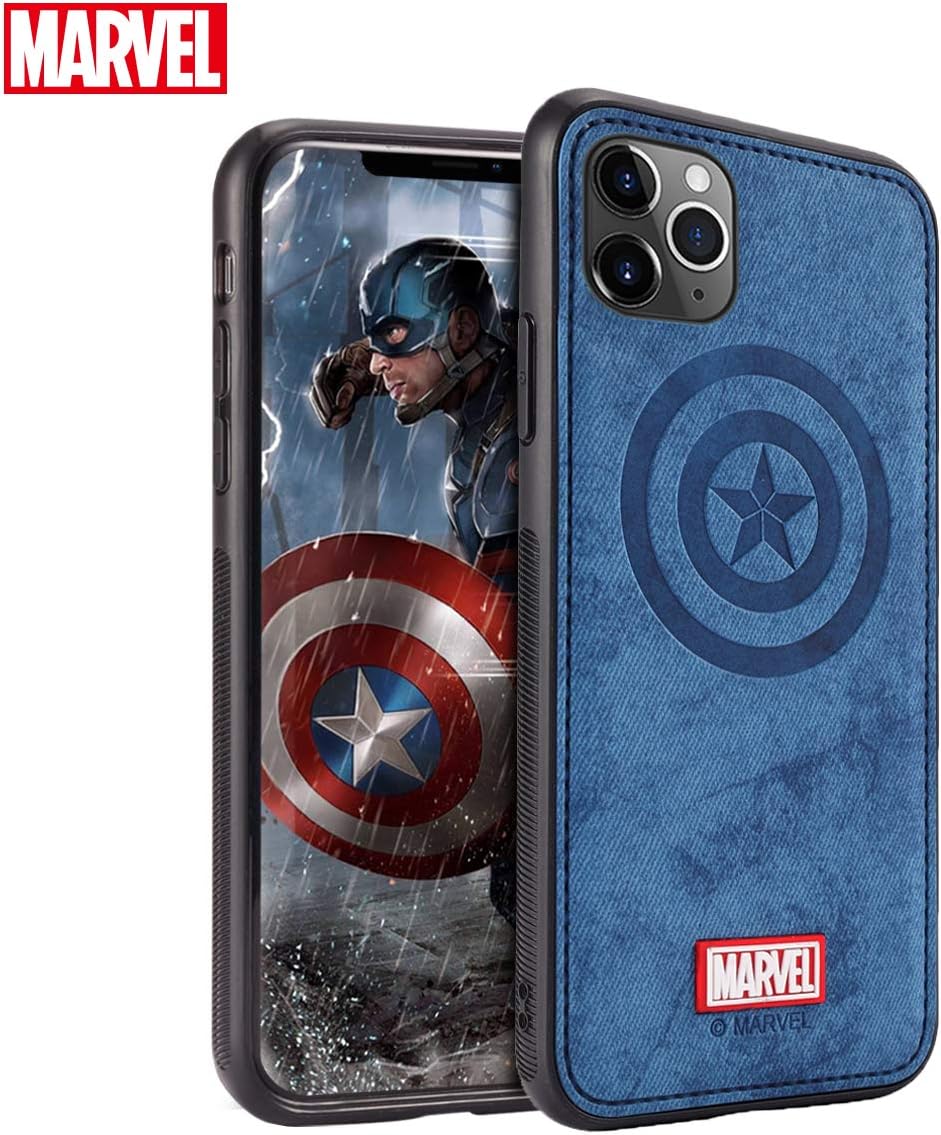 TinPlanet Marvel Avengers iPhone 11 Pro Max Case, Captain America (Blue)