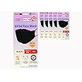 (Pack of 5) KF-94 Kids Black Face Mask, Individual Pack Youth, 4-Layer Filters Disposable, Made in Korea.