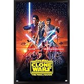 Trends International Star Wars: The Clone Wars - Season 7 Key Art Wall Poster, Black Framed Version, 22.375" x 34"
