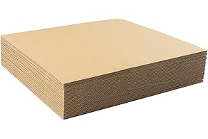 Golden State Art, 25 Pack 12x12 Corrugated Cardboard Sheets, Flat Cardboard Pads for Packing, Mailing, Moving, Shipping, Craf