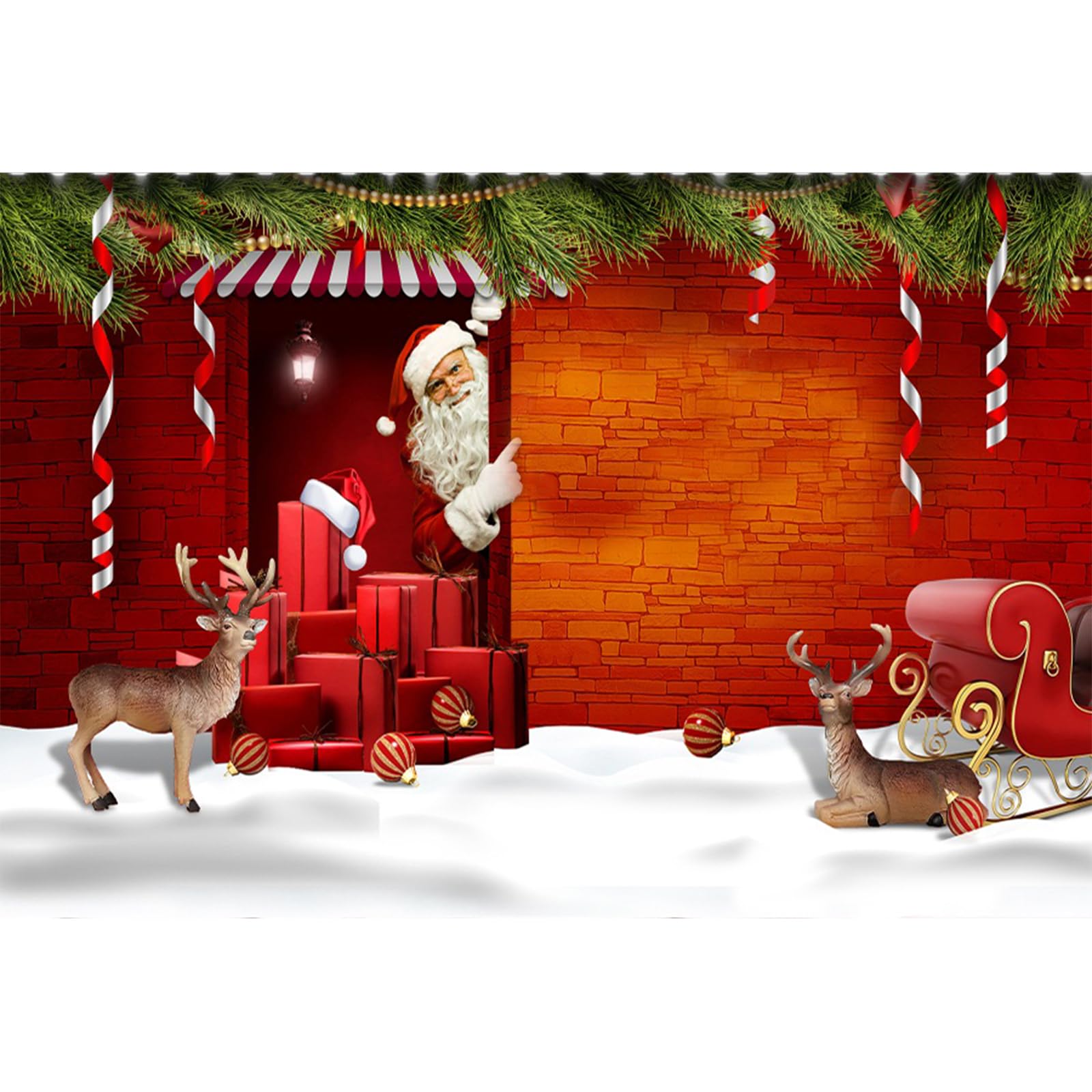 YongFoto 3x2m Vinyl Photography Backdrop Santa Claus Gifts xmas Photo Background Backdrops for Photography Photo Shoots Party Kids Personal Portrait Photo Studio Props
