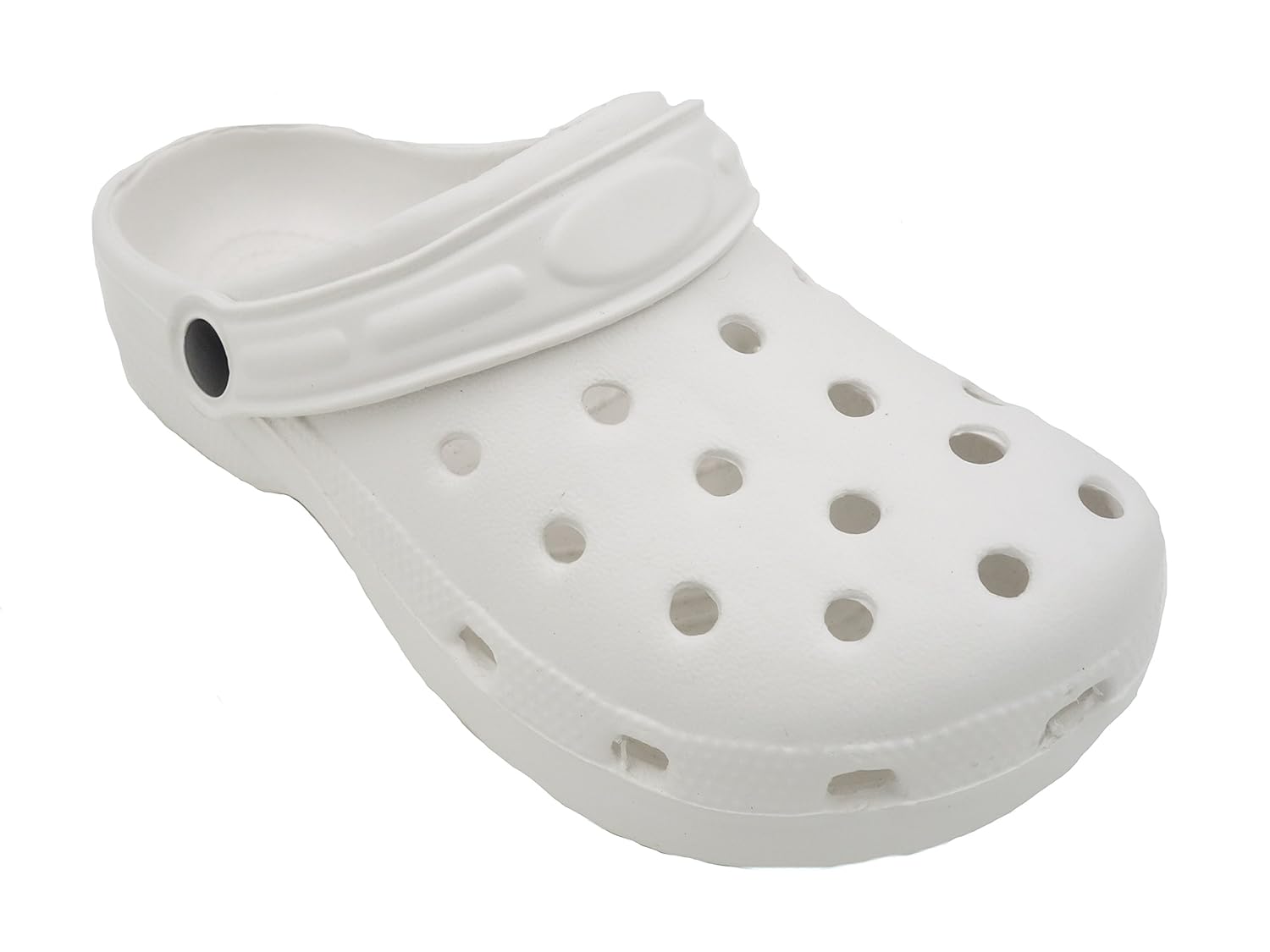 white rubber clogs