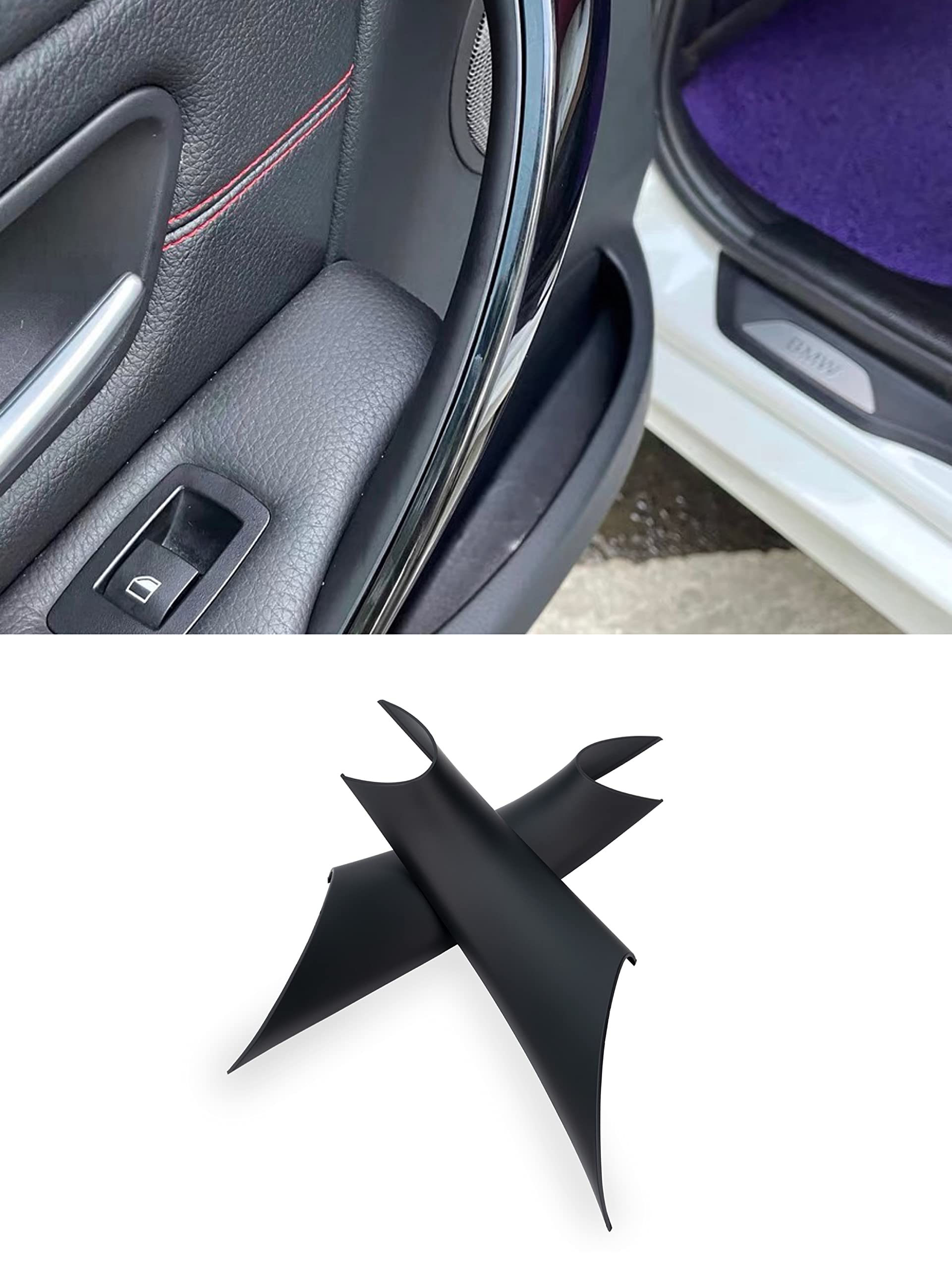 Photo 1 of GEATaaT Gelunxin Door Pull Handle Cover for BMW 320,328,330,335,M3 2012-2018 & BMW 428, 435,M4 2014-2017 (Left Rear+Right Rear, Black)