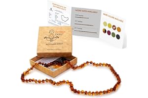 Amber Guru Baltic Amber Necklace for Women and Men (Authentic, Certified) - 21.7 inches - Unisex Amber Jewelry for Adults - Handcrafted Amber Bead Necklace
