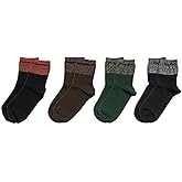 RAFRAY Women's Glitter Socks Quarter Length, Premium Ankle Socks With Gift Box, 4 Pairs, Size US W: 5-9.5 / EU: 36-40