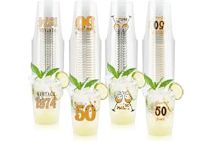 ZCPTZ 100Pcs 50th Birthday Cups 12oz,Cheers to 50 Years Birthday Party Disposable Cups Black Gold 50 Party Cups Hot Cold Drinks Cup for Men Women Wedding Anniversary Supplies Birthday Party Decoration