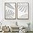 SIGNWIN Framed Wall Art Print Set Prehistoric Fern Leaf Outline Line Art Botanical Leaves Illustrations Art Decorative Elements Dramatic for Living Room, Bedroom, Office - 16"x24"x2 Panels