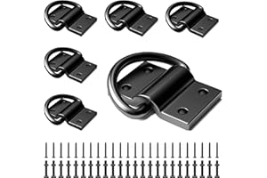 6PCS D Rings Heavy Duty Trailer Tie Down Anchor, Ultra Durable 6500LB Breaking Strength D Ring Tie Down for Truck Bed, Traile