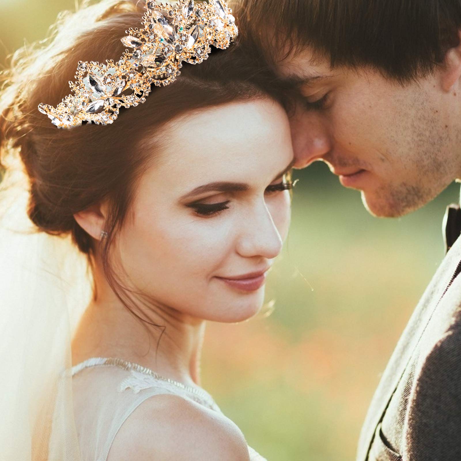 CIEHER Tiaras and Crowns for Women,Gold Crystal Rhinestone Queen Crown,Birthday Crown Tiara for Women Girls Headbands for Wedding Prom Bridal Party Costume Gifts