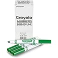 Crayola Broad Line Markers - Green (12ct), Markers for Kids, Bulk School Supplies for Teachers, Nontoxic, Marker Refill with Reusable Box