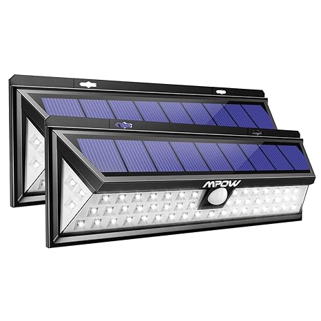 Mpow 54 LED Solarleuchte Außen Wasserdichte Solarbetriebene Lampe mit 120° Weitwinkel Bewegungsmelder Solarlicht für Garten, 