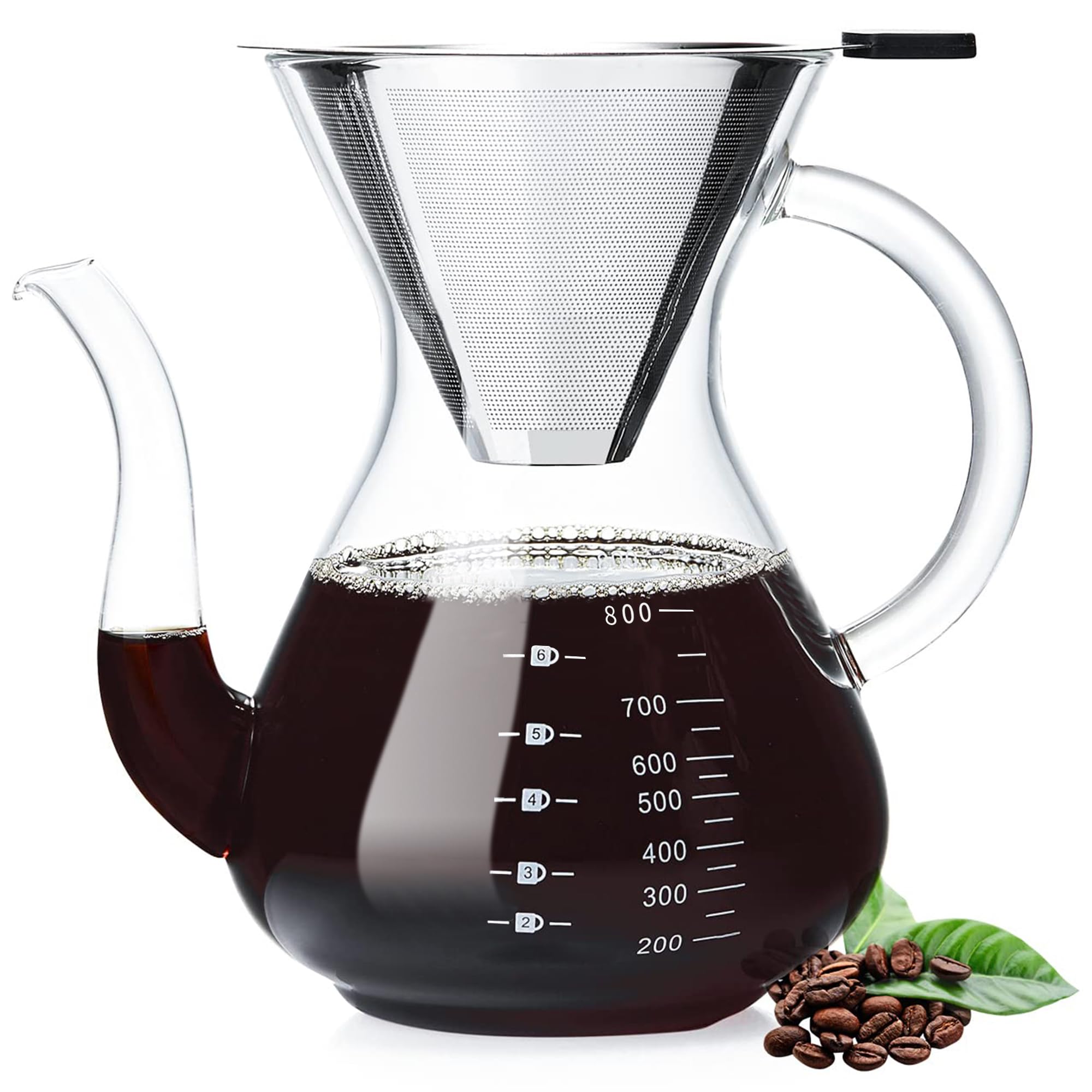 Photo 1 of *INCOMPLETE** Unbreakable - Pour Over Coffee Maker, Thickened Heat-Resistant Borosilicate Glass Pour Over Coffee Dripper, Stovetop Safe