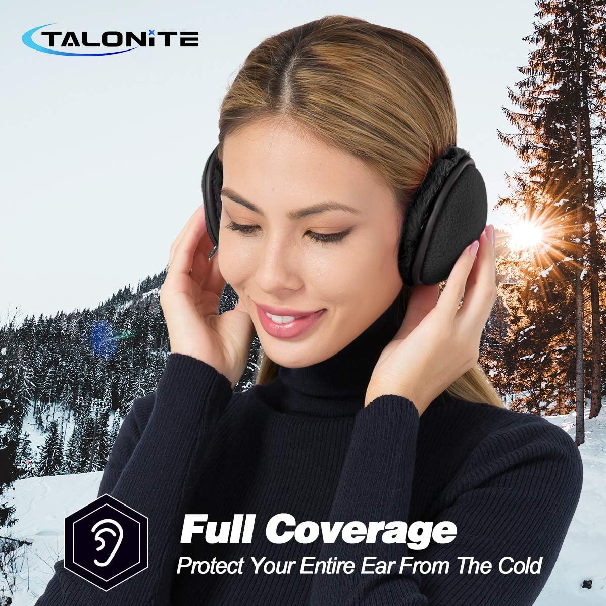 TALONITE Winter Ear Muffs (1 Pack/ 2 Pack/ 3 Pack) for Men & Women - Foldable Fleece Ear Warmers - Pefer for Outdoor Cycling Running Skiing - Behind The Head Earmuffs : Sports & Outdoors