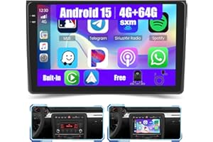Inefala [4+64GB] Android 15 Car Radio for Audi A4 S4 RS4 2002-2008 with Wireless Carplay/Android Auto, 9 Inch HD Touch Screen