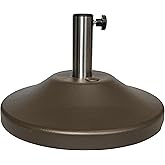 US Weight Premium 50 Pound Prefilled Umbrella Base for Patio Table - Heavy Duty Adjustable Umbrella Stand with Stainless Steel Stem for Outdoor Patio Umbrellas - Made in The USA - Bronze