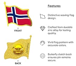 Norway Flag Lapel Pin - Enamel Metal National Badge