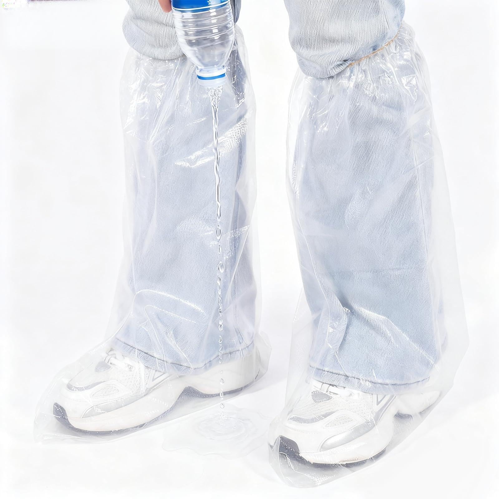 Photo 1 of 10 Pcs Shoe Covers for Rain Disposable - 32g/Pairs-Waterproof Plastic Heavy Duty Shoe Covers for Men Women-theme parks Lawn Garden Outdoor-Clear (10)