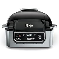 Ninja AG300 4-in-1 Indoor Grill with 4-Quart Air Fryer with Roast, Bake, and Cyclonic Grilling Technology