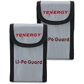 Tenergy Fire Retardant LiPo Battery Charging Bag, 5.5x3.5x2 in, 2 Pack | 2-pack flame retardant LiPo battery storage bags, triple layer UL94 material with oxygen-reducing fold-over closure
