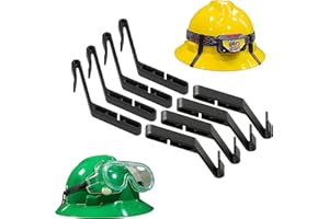 Taaib™ 8-Pack Multipurpose Full Brim Hard Hat Clips Hooks for Headlamp Light and Safety Goggle Strap Holder, Light Mount, 2-in-1 Safety Helmet Accessories, Compatible with MSA V-Gard