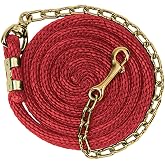 Weaver Leather Poly Lead Rope with Swivel Chain, Red, 8' 6"