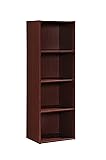 Hodedah 4-Shelf Bookcase in Mahogany