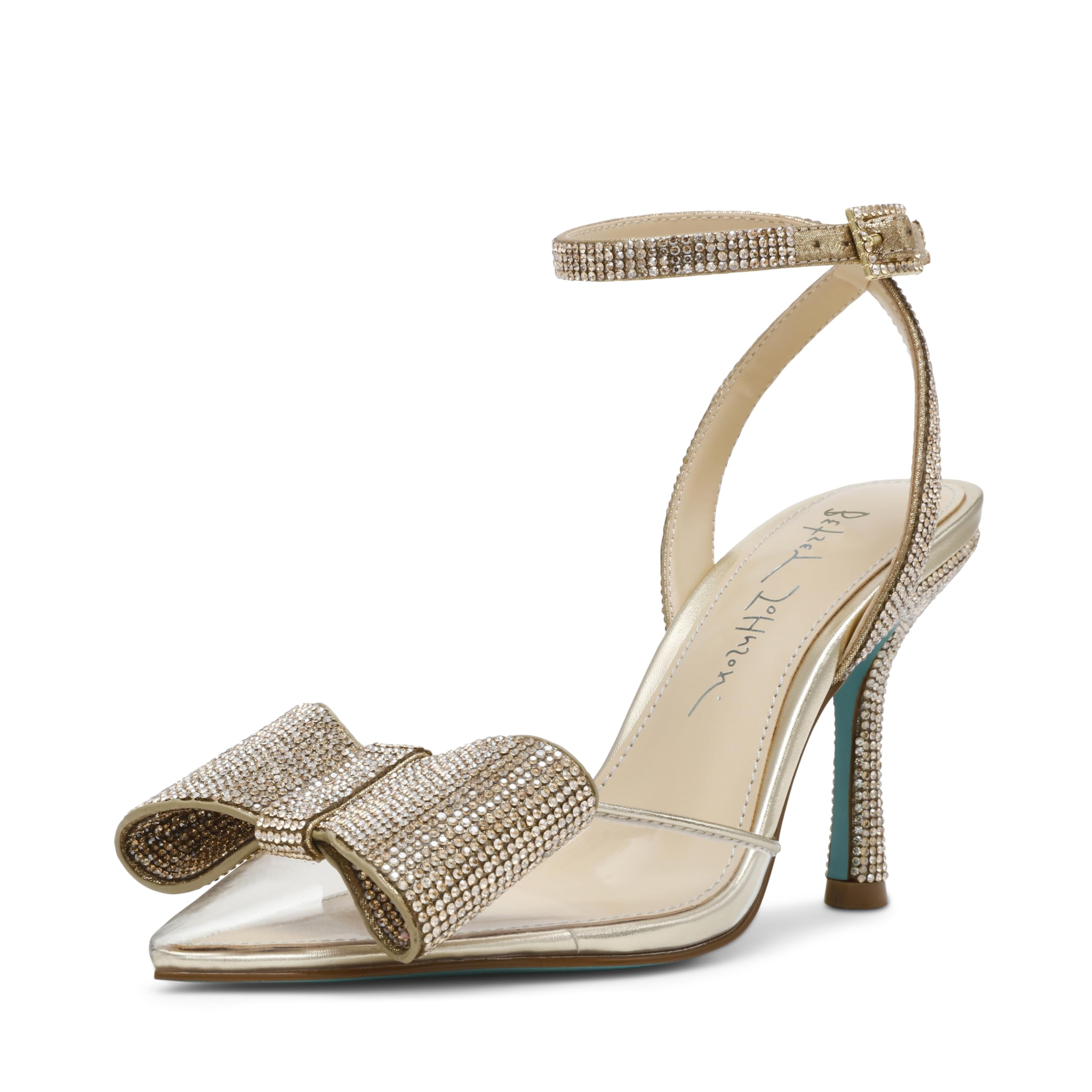 Photo 1 of Betsey Johnson Women's Hart Heeled Sandal, Light Gold, 8