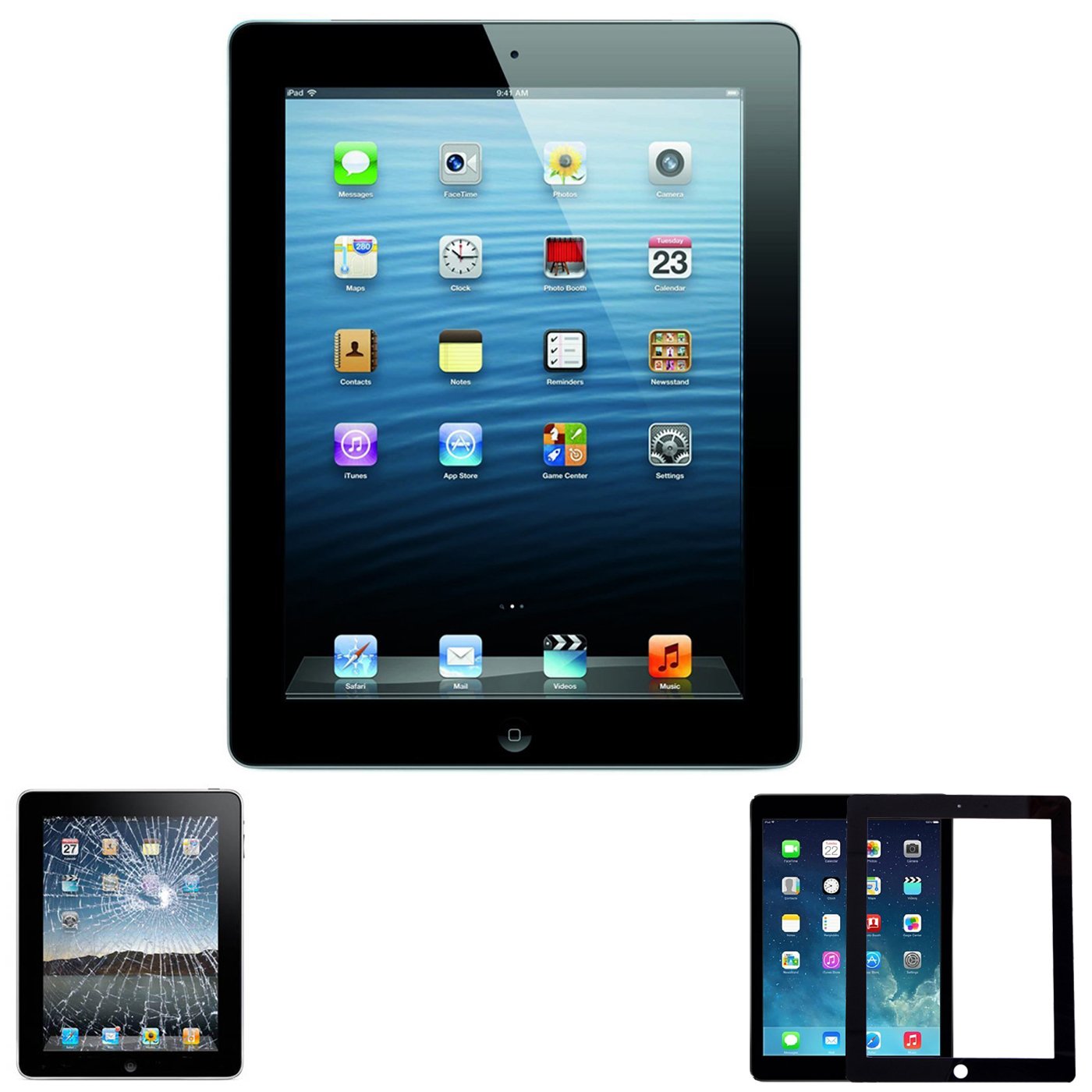 Amazon.com: HDE Black iPad 2 Digitizer Touch Screen Replacement Parts w/ 7  Piece Tool Kit and Adhesive Tape: Computers & Accessories