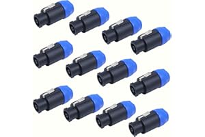 Rokkadaa 12 Pcs 8 Pole Speakon Connector - Pack of 12 Speak-on Connectors with Latch Lock Compatible for Neutrik High Load PA NL8FC, NL8FX Adapter, 8 Pin Plug Replacement