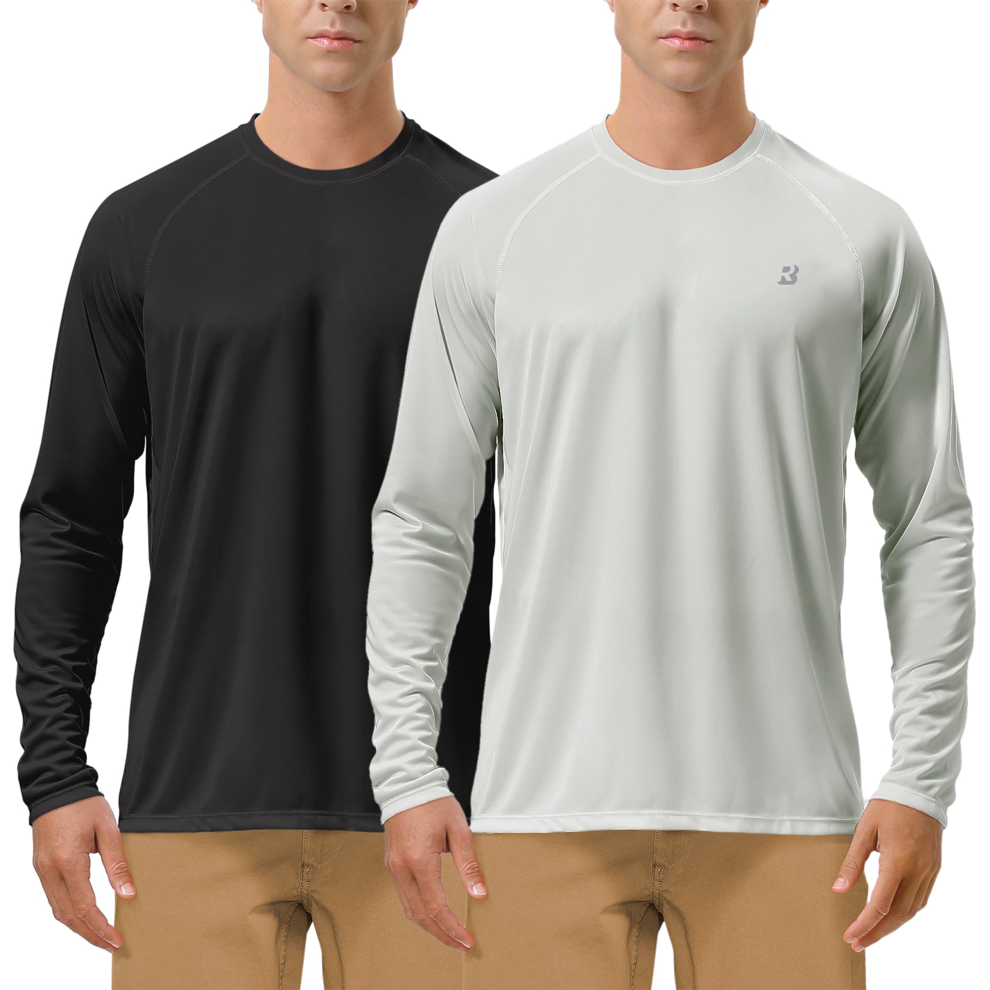 Photo 1 of Roadbox Mens UPF 50+ Long Sleeve SPF Diving Rash Guard UV Sun Protection Shirts for Outdoor Fishing Hiking Swimming Running