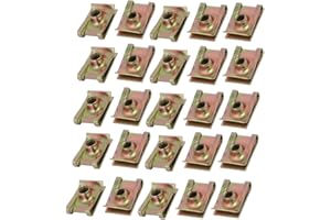 uxcell uxcell25pcs Iron Speed Fastener U Nut Clip Brass Tone for M6 Screw Bolt